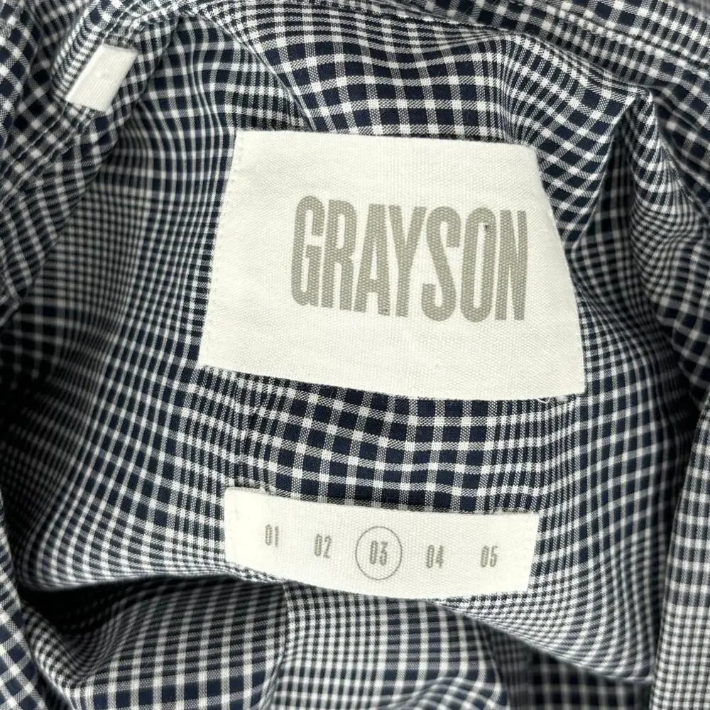 Grayson Blue Gray Plaid The Hero Cotton Button Down Top